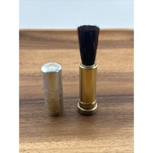 Vintage 1950's Gold-Tone Retractable Make-Up Vanity Brush Looks Unused Cool Item